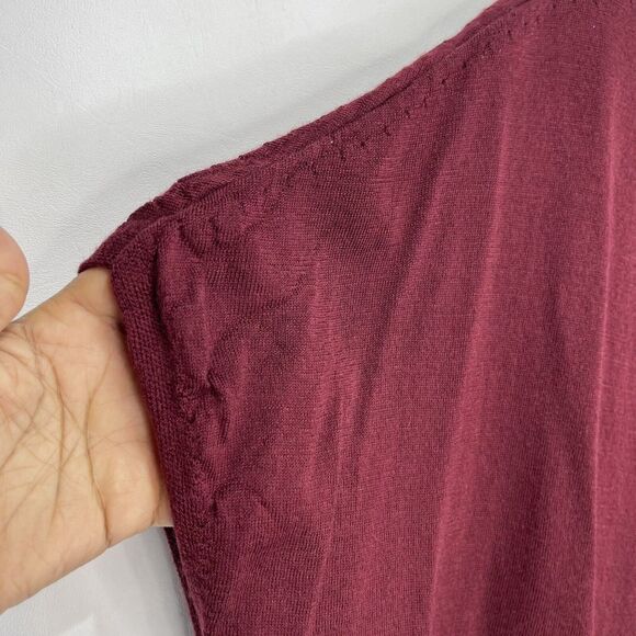 Uniqlo Wool Blend Women Knit Top Large Red Burgundy - Picture 6 of 16